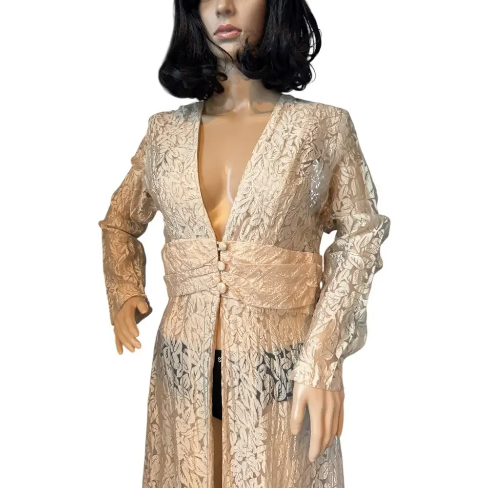 Vintage 1960s French Lace Gown Robe • Centre National du Costume medium